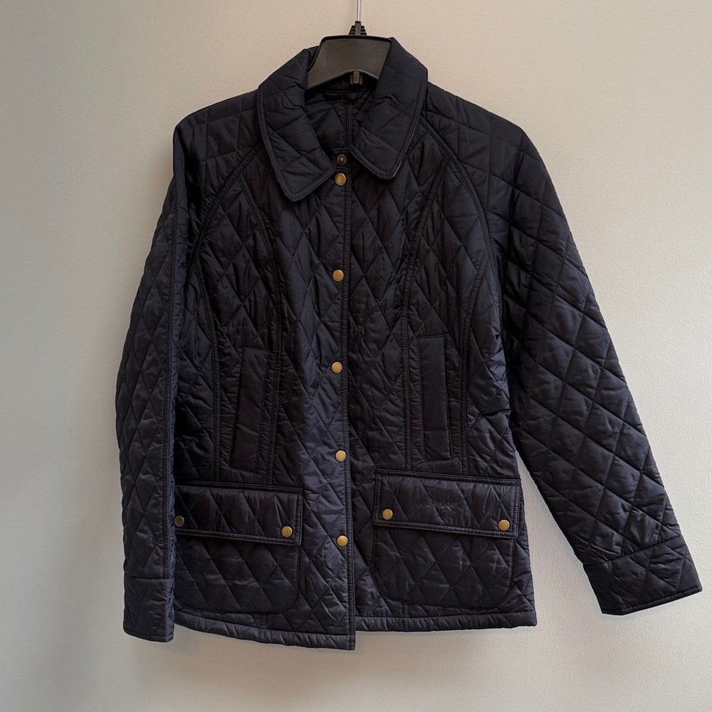 Quilted Navy Jacket with Gold Buttons